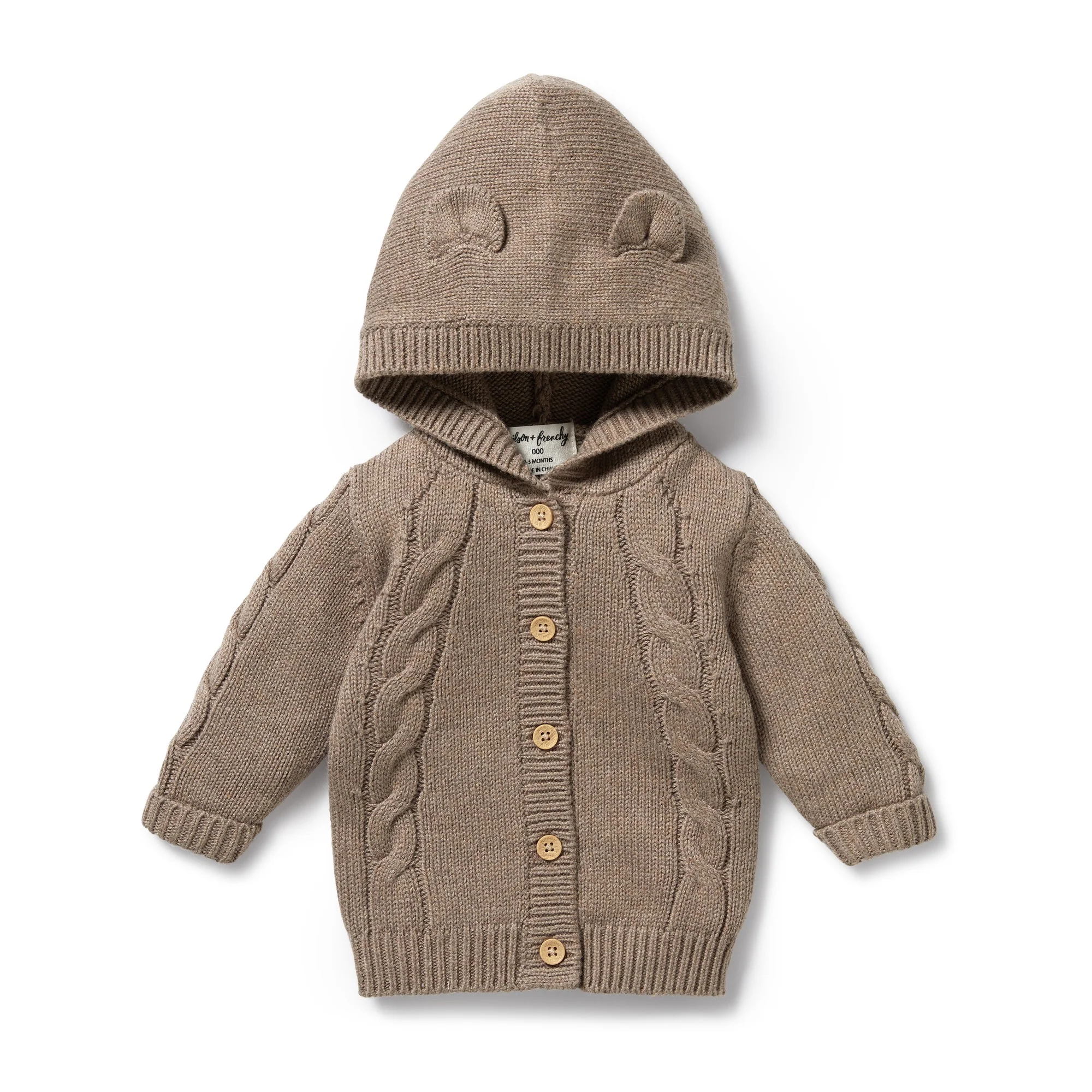 Knitted Cable Jacket - Walnut