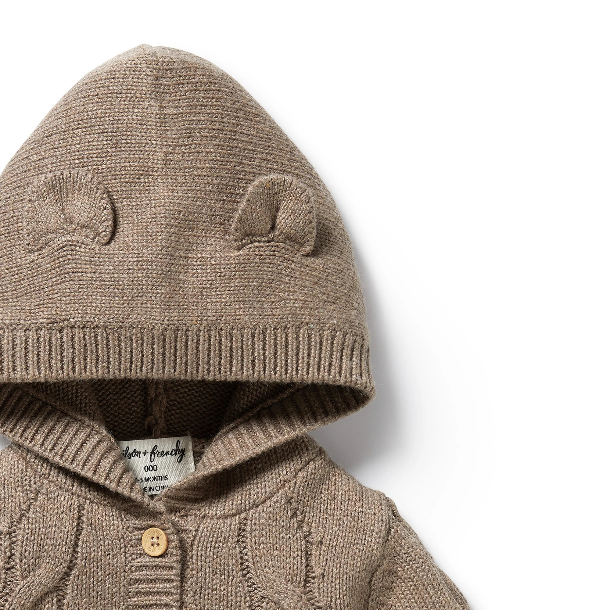 Knitted Cable Jacket - Walnut - Image 3