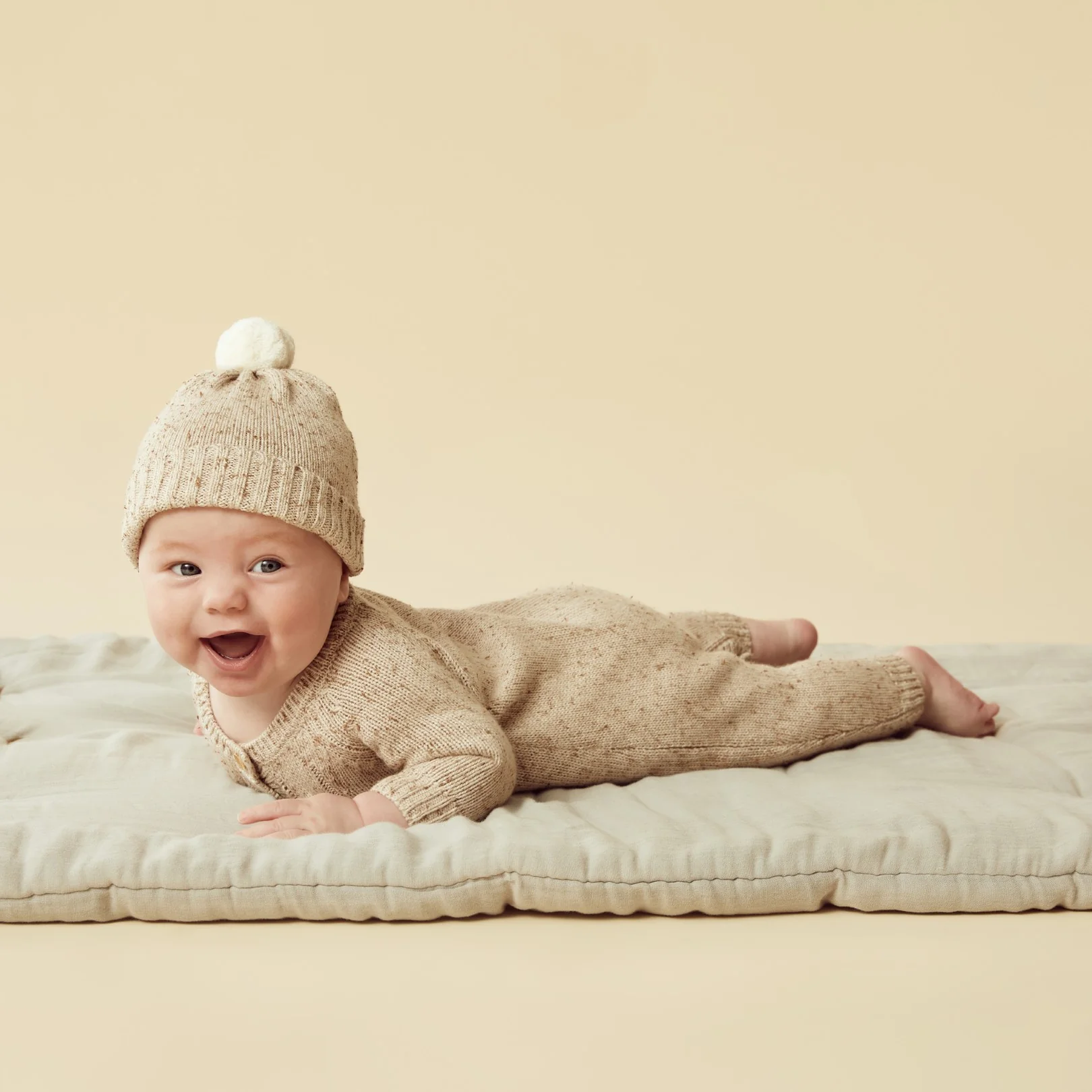 Knitted Hat - Almond Fleck - Image 3