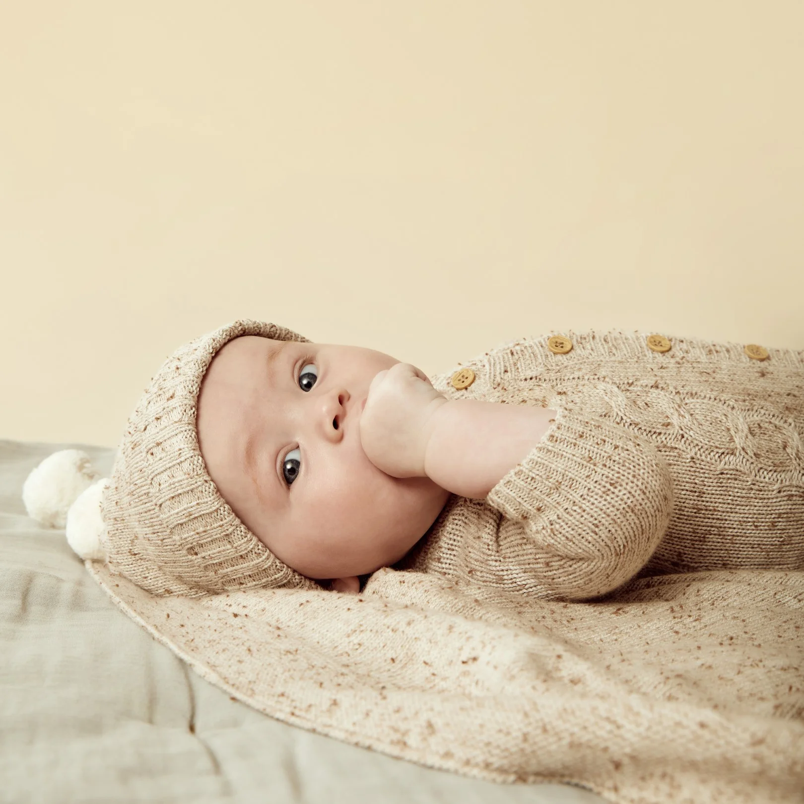 Knitted Hat - Almond Fleck - Image 4