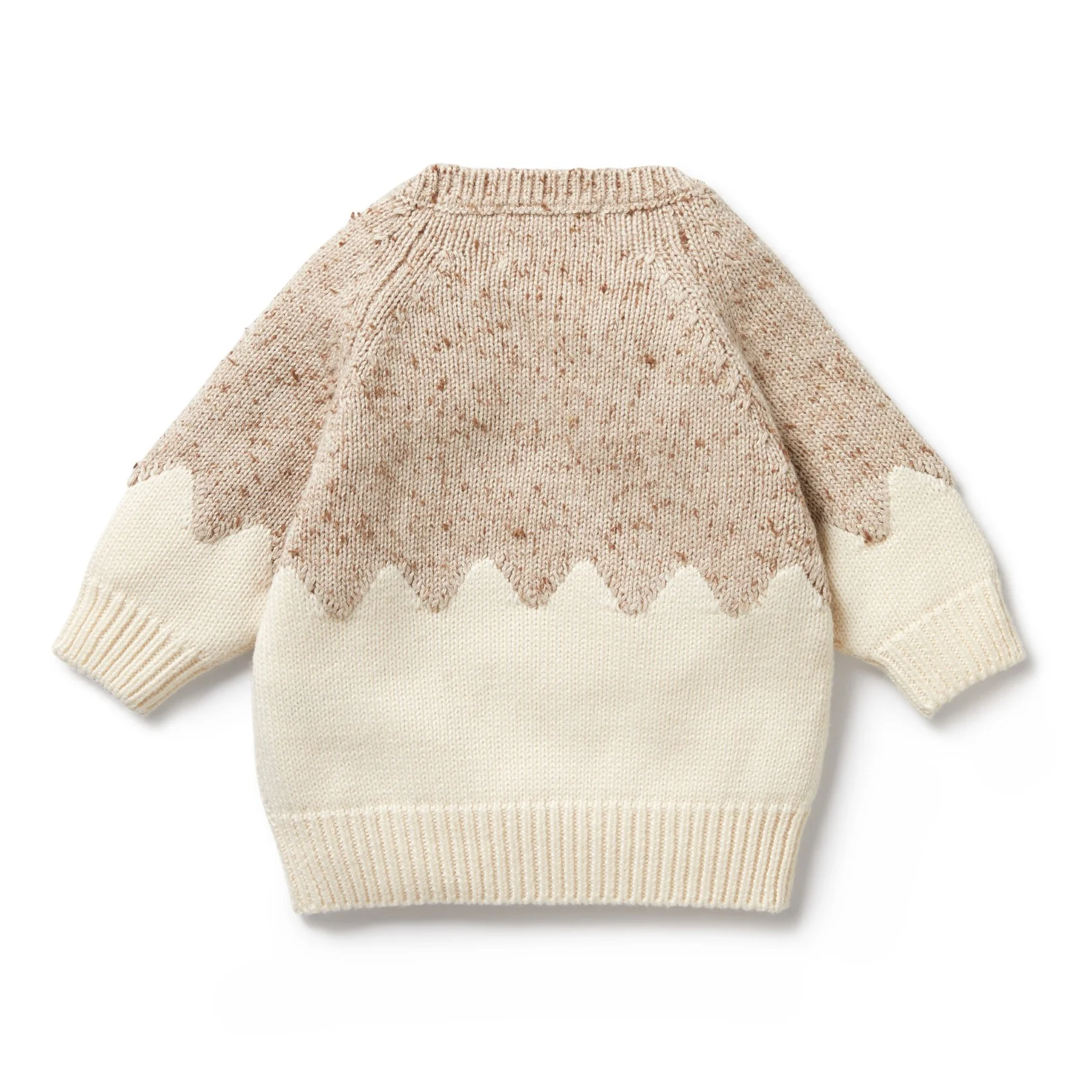Knitted Jacquard Jumper - Almond Fleck - Image 6