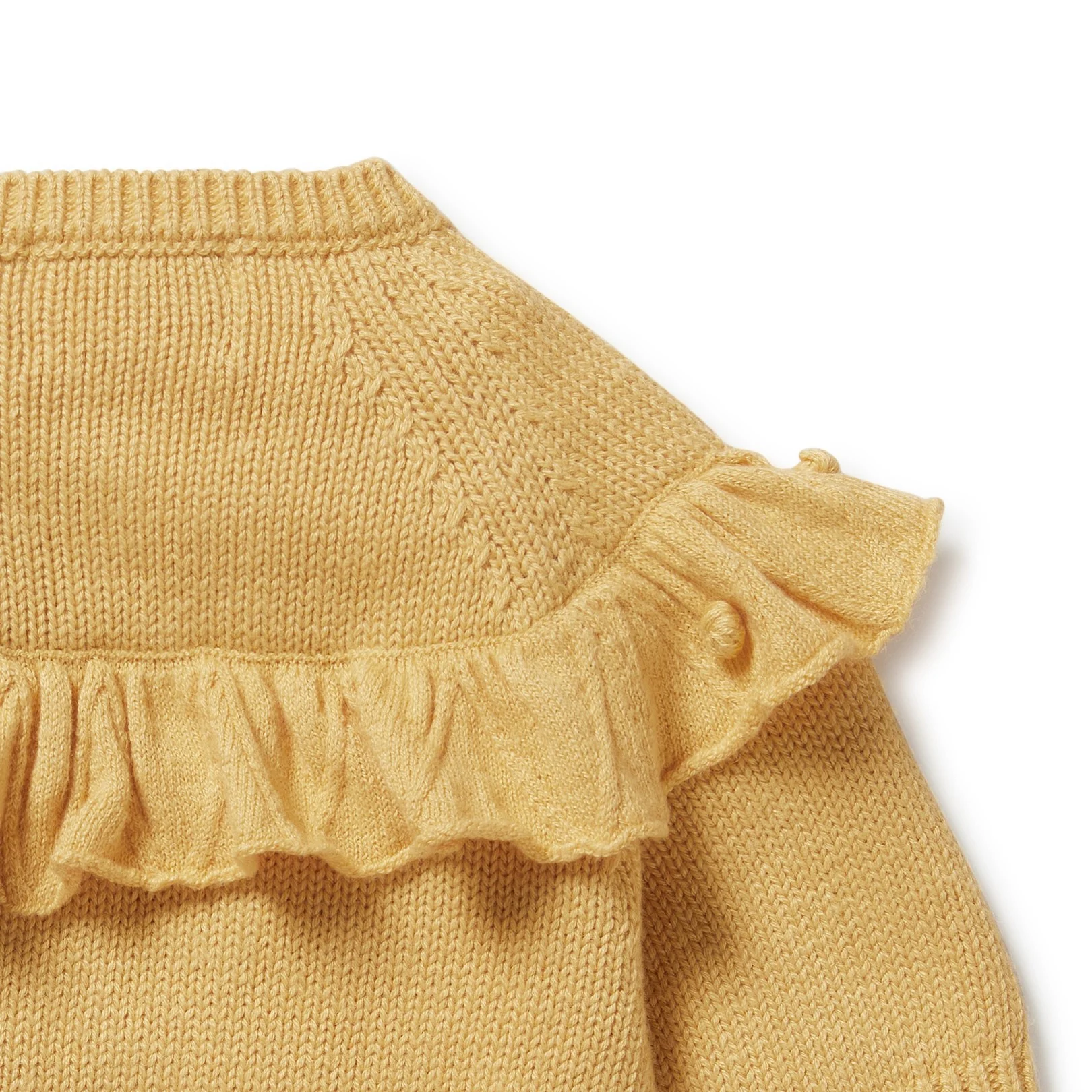 Knitted Ruffle Cardigan - Dijon - Image 5