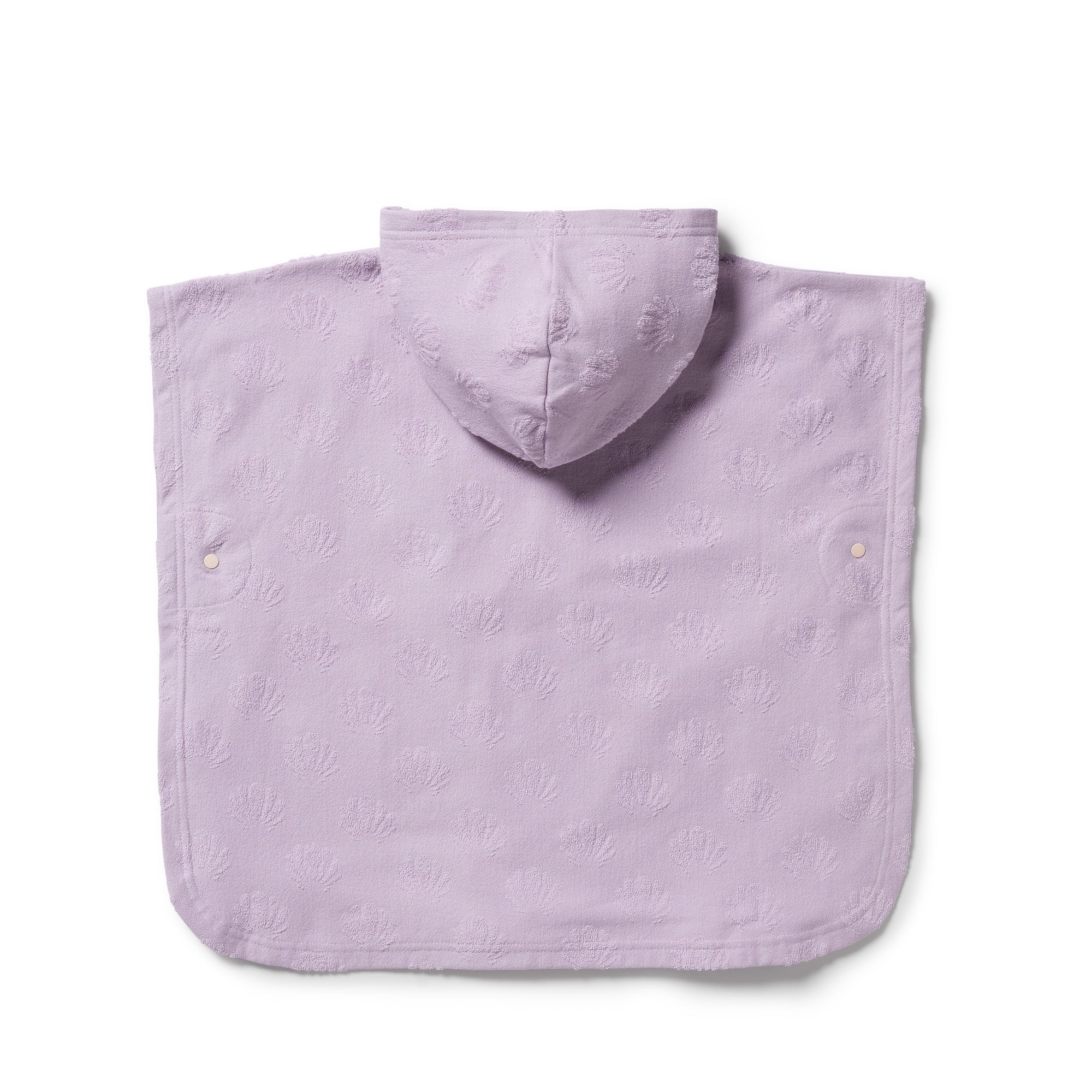 Organic Terry Hooded Poncho - Lavender Shells - Image 4
