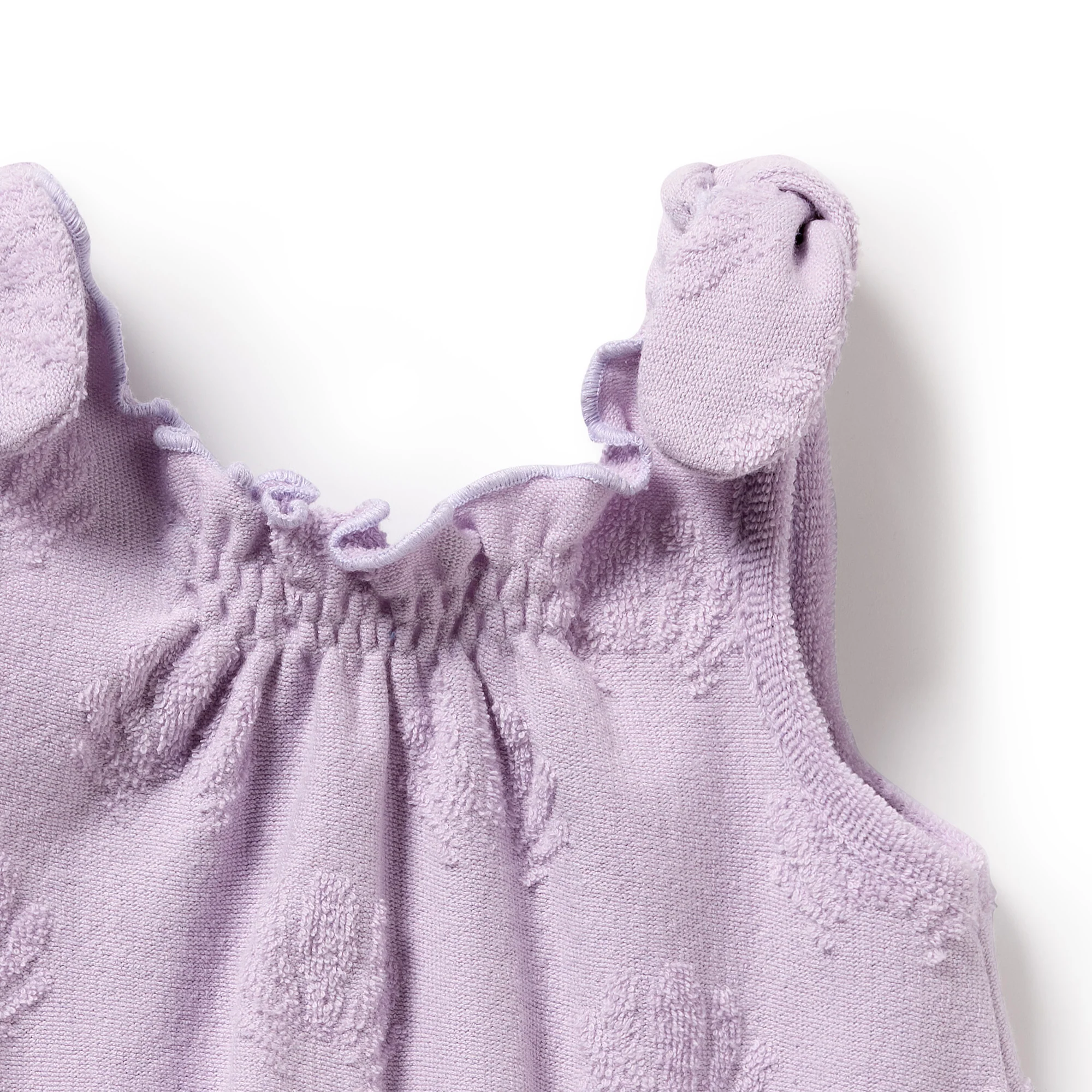 Organic Terry Tie Playsuit - Lavender Shells - Image 3