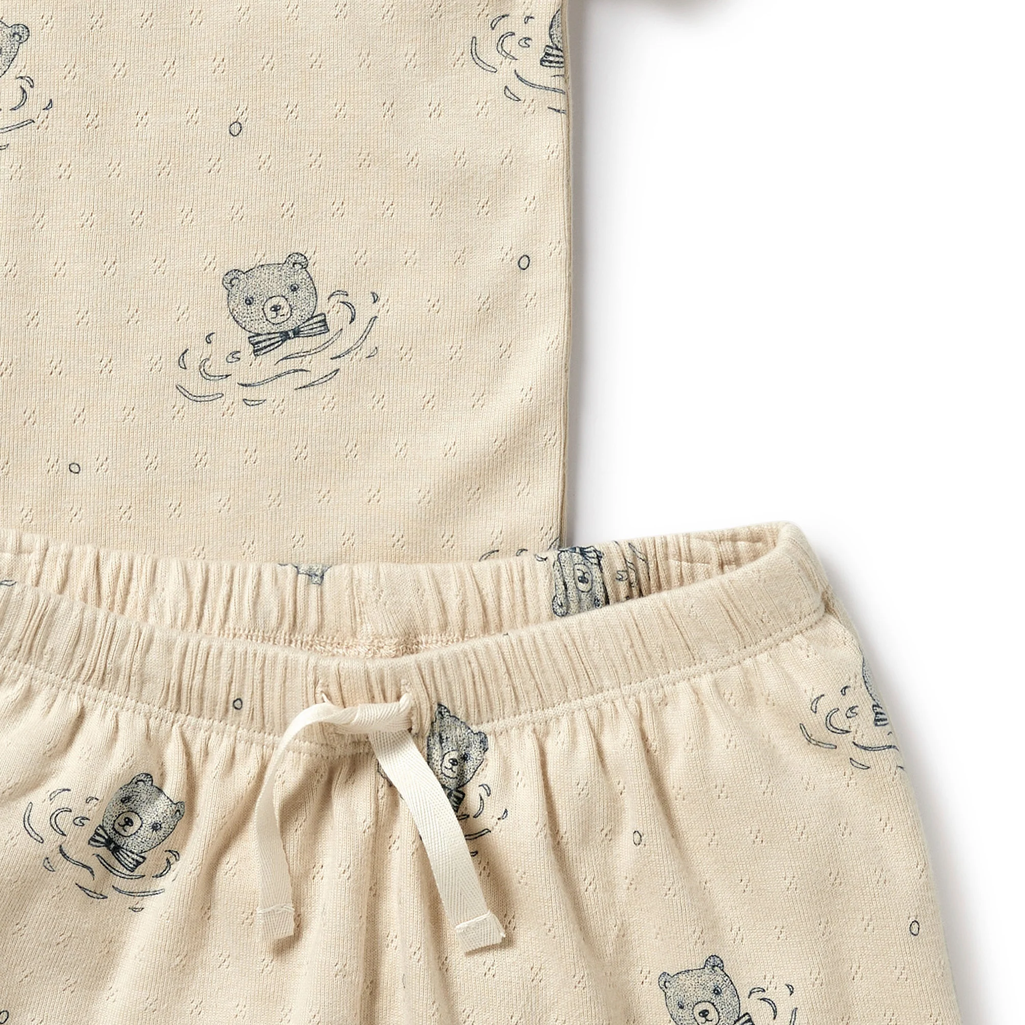 Wilson and Frenchy Little Bear Organic Pointelle Short Sleeved Pyjamas - Image 3