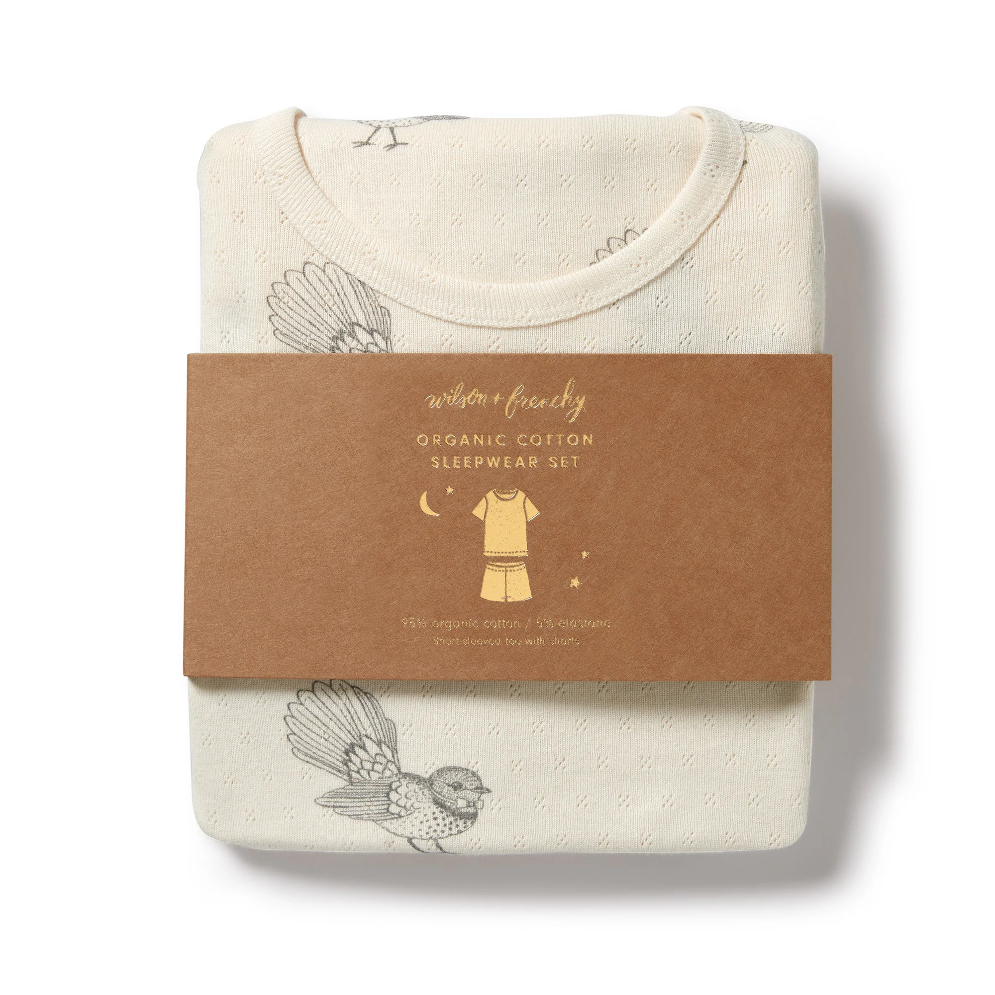 Wilson and Frenchy Little Fantail Organic Pointelle Short Sleeved Pyjamas - Image 2