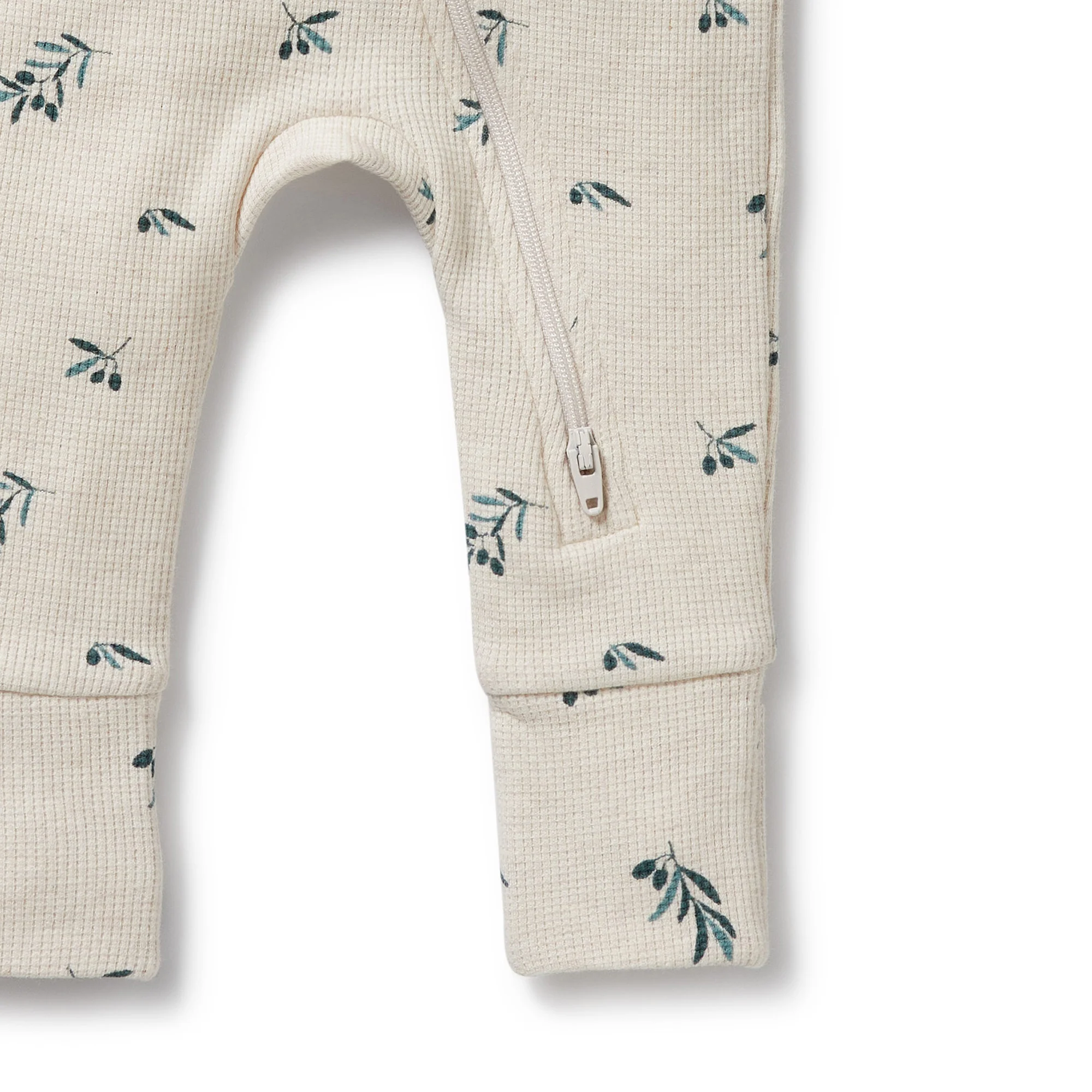 Wilson & Frenchy - Little Olive Organic Waffle Zipsuit - Image 3