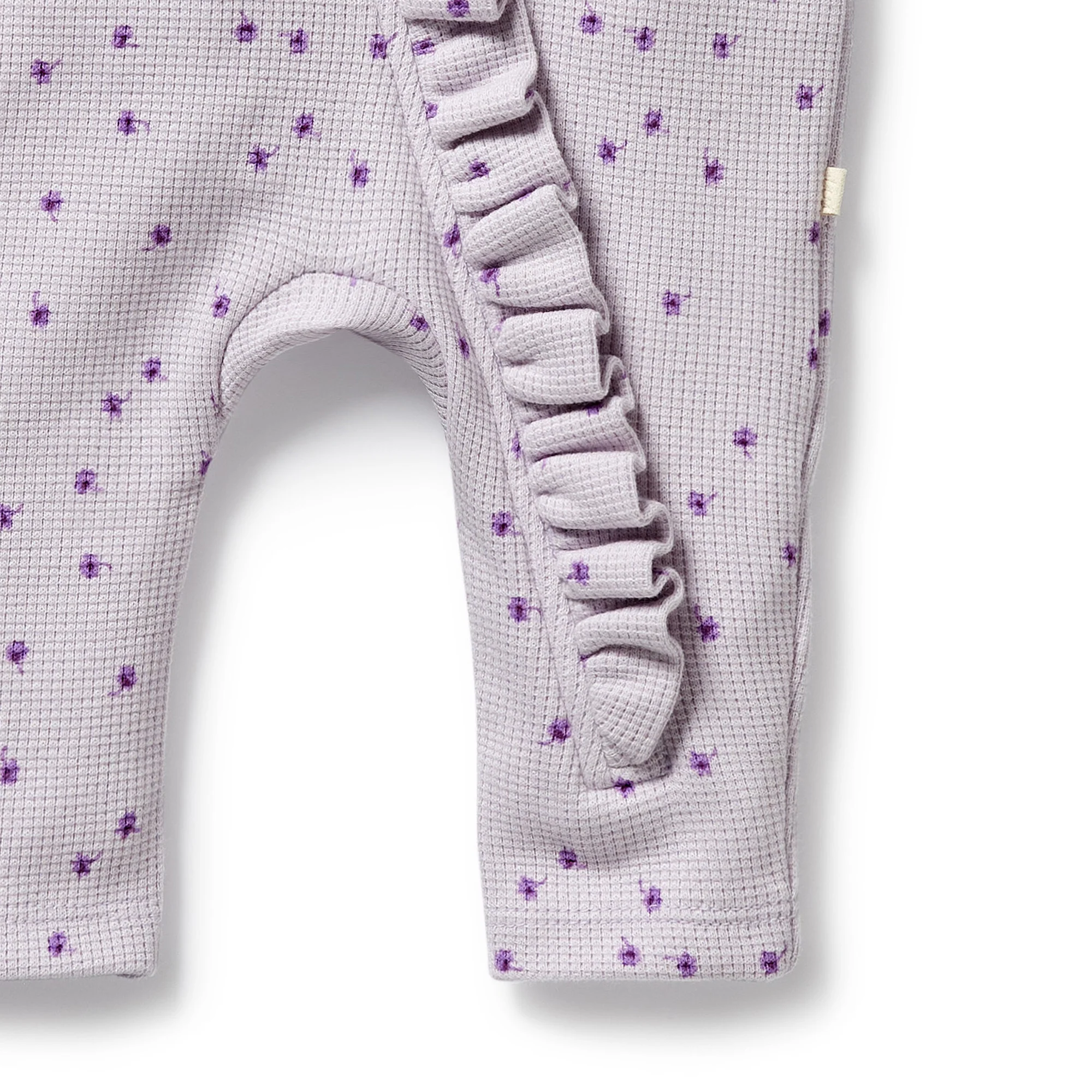 Wilson & Frenchy - Lulu Daisy Organic Waffle Ruffle Zipsuit - Image 4