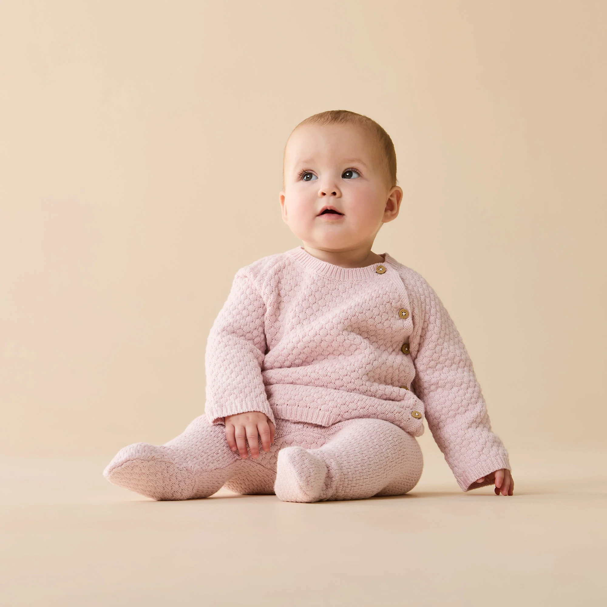 Marshmallow Organic Knitted Bubble Kimono Cardigan - Image 2