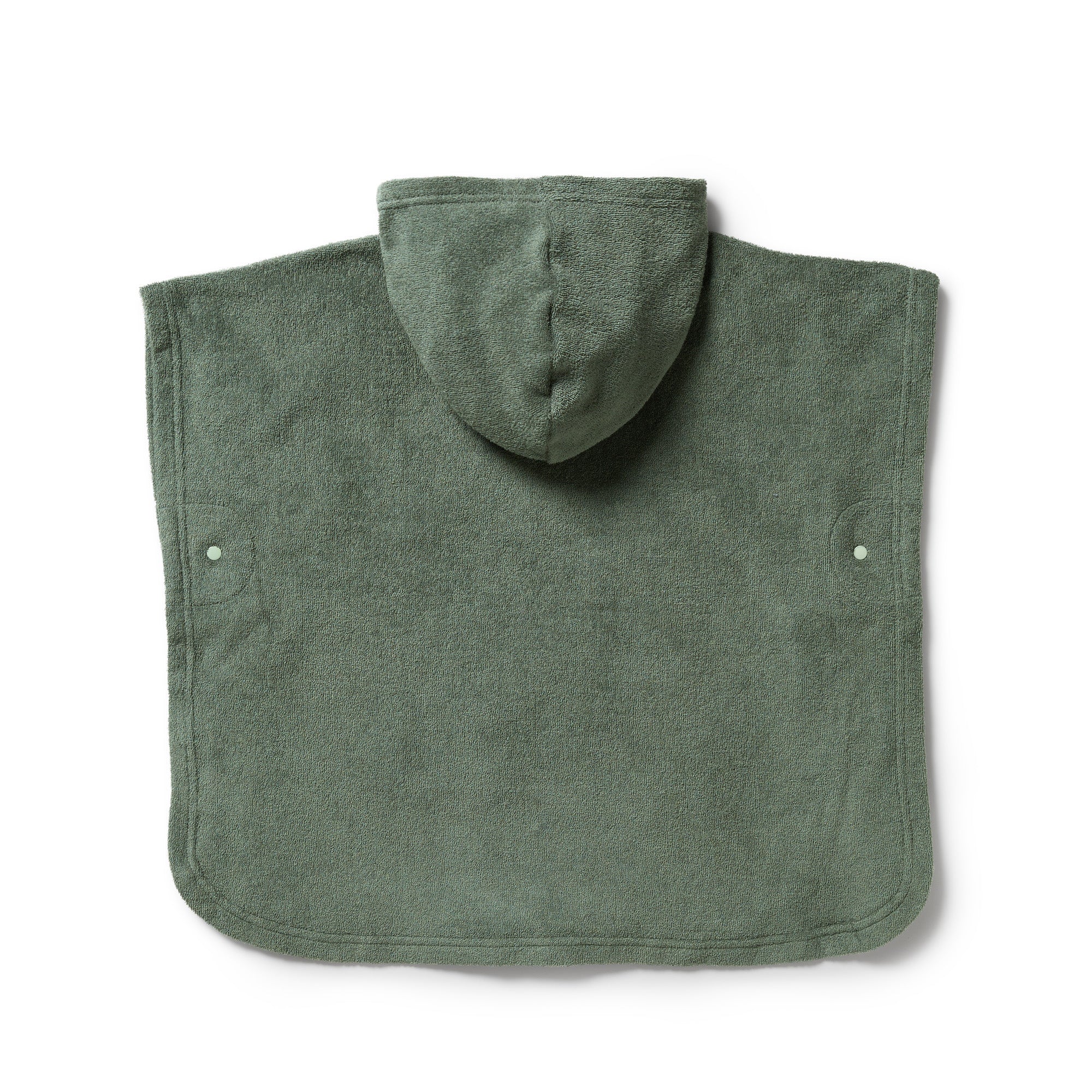 Organic Terry Hooded Poncho - Moss - Image 4