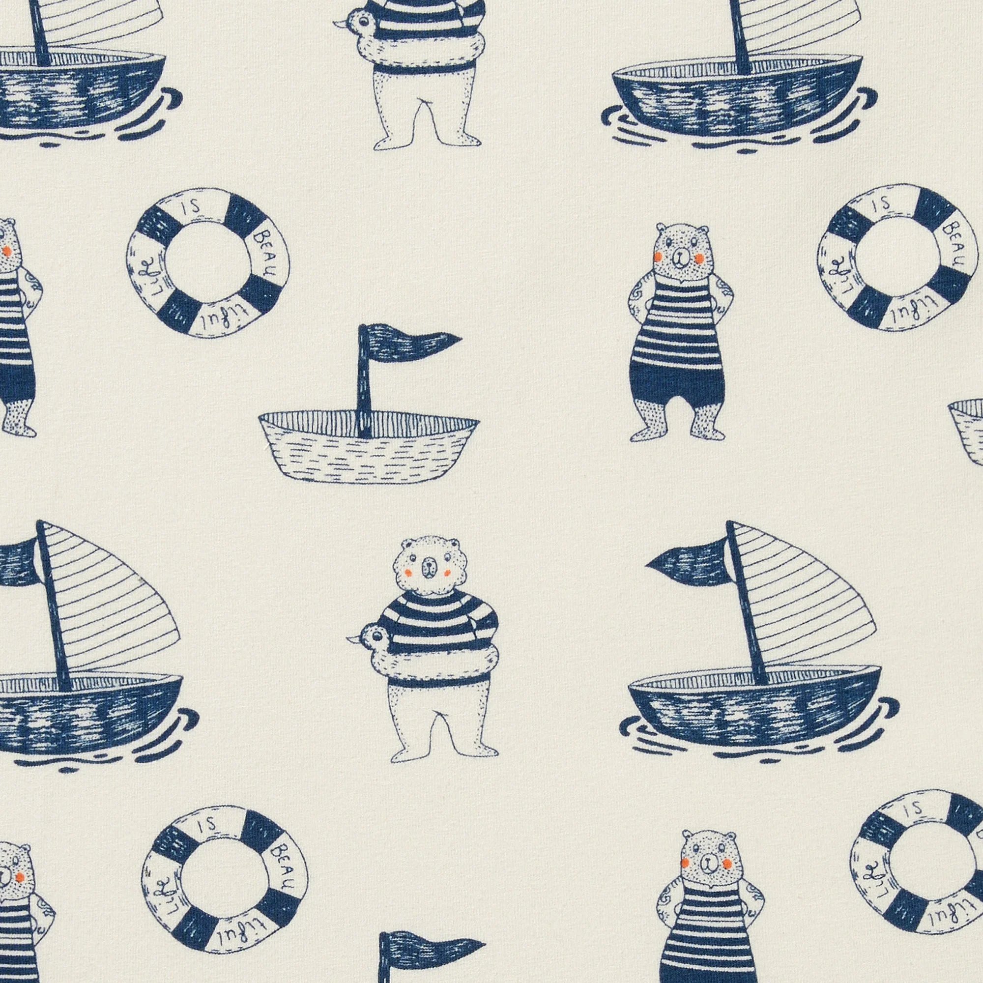 Wilson and Frenchy Nautical Bear Organic Bassinet Sheet - Image 4