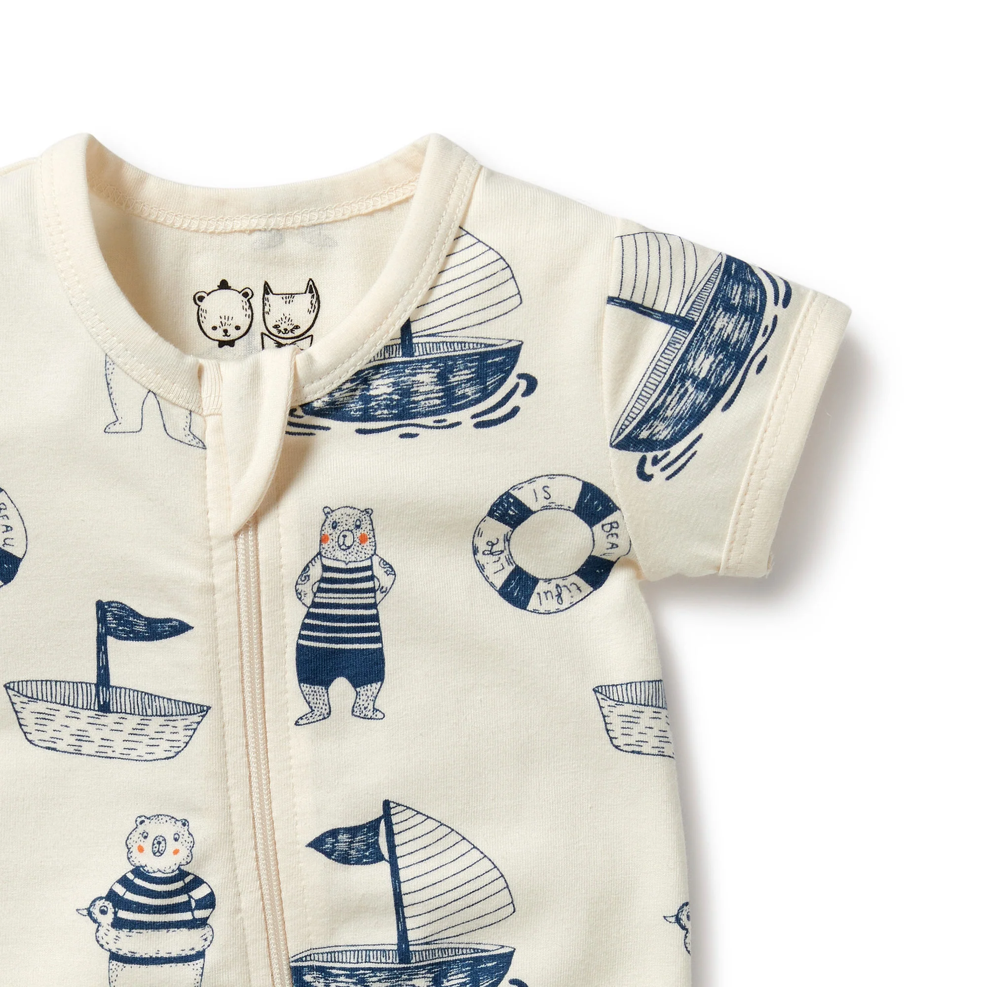 Wilson and Frenchy Nautical Bear Organic Boyleg Zipsuit - Image 3
