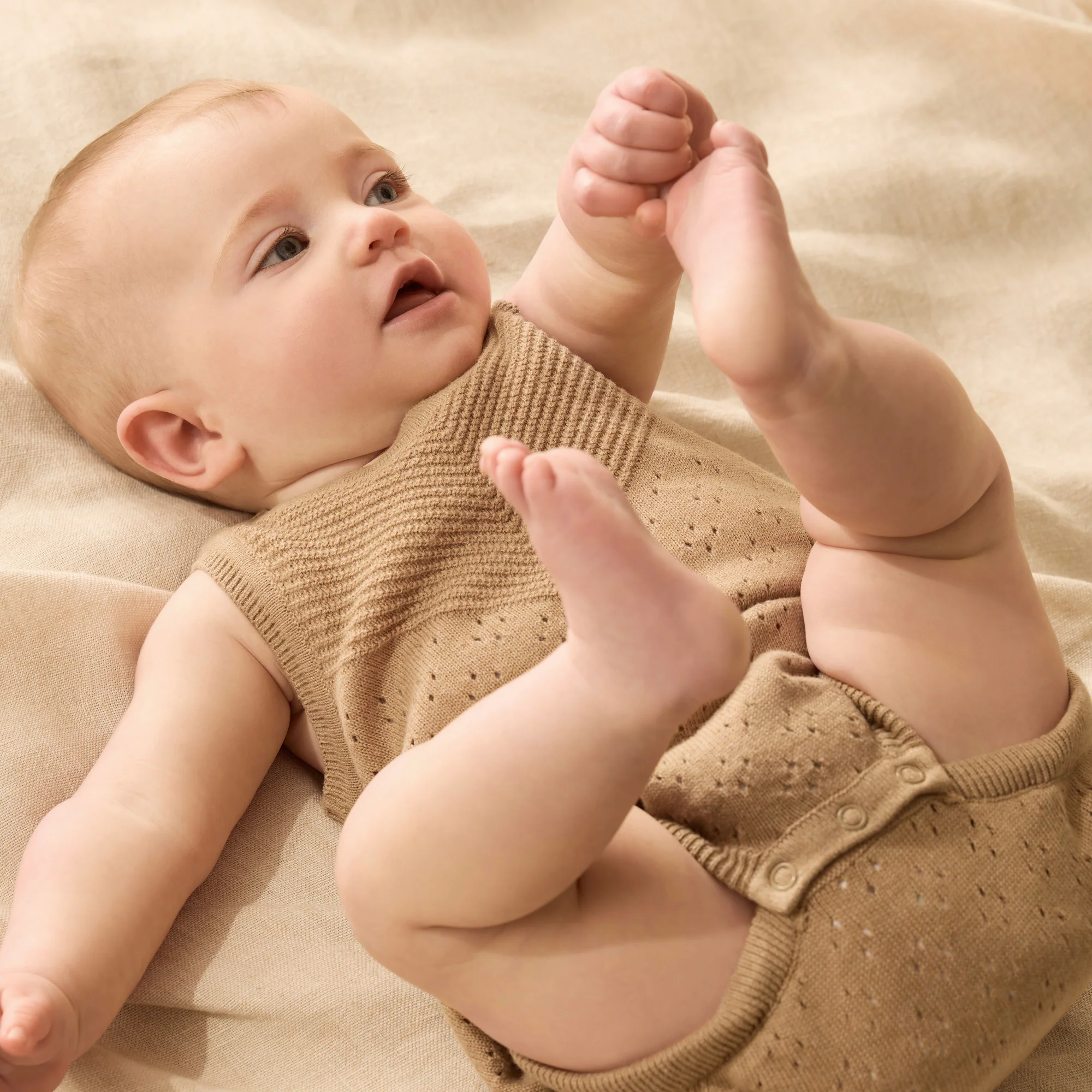 Organic Knitted Bodysuit - Oat - Image 2