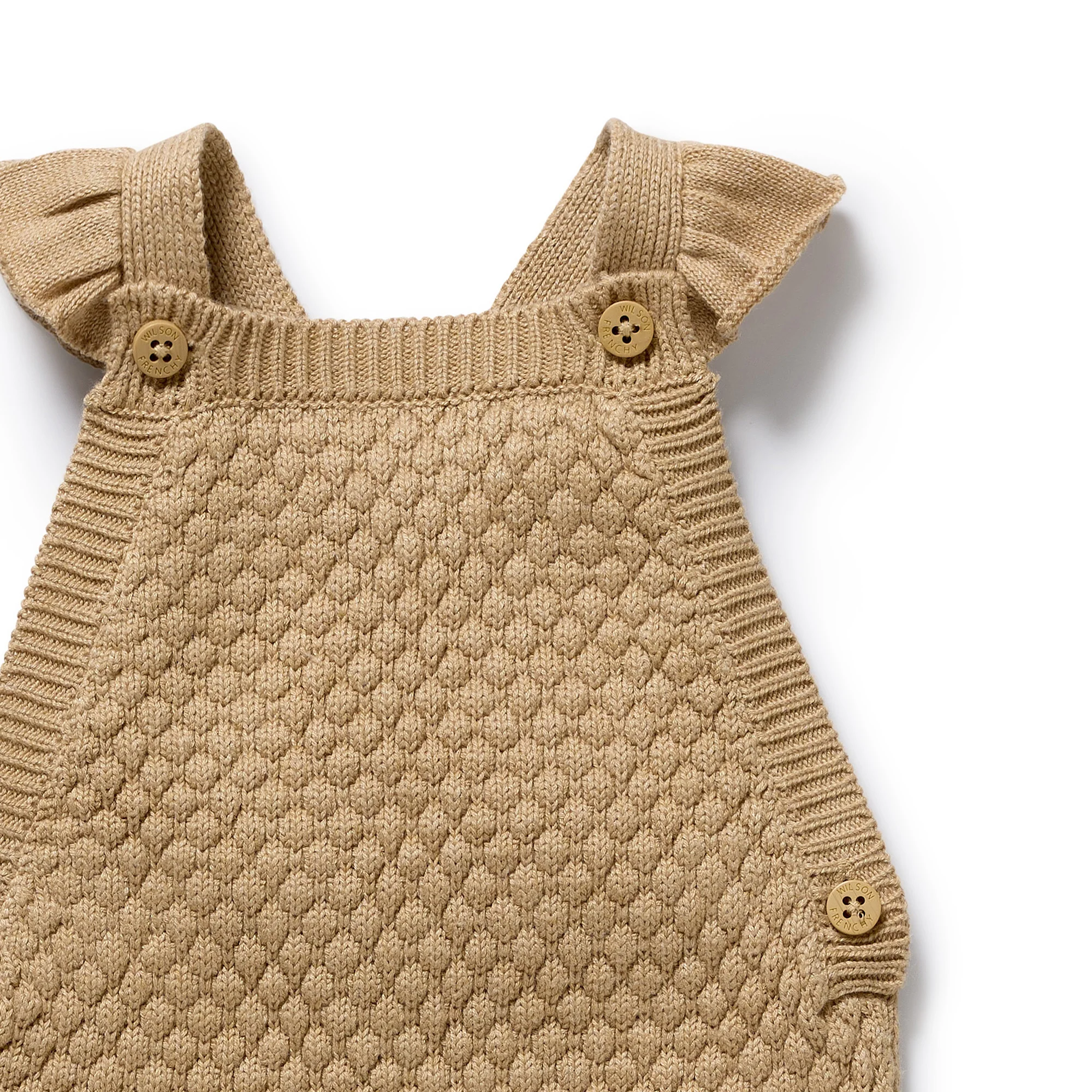 Oat Organic Knitted Bubble Ruffle Overall - Image 2