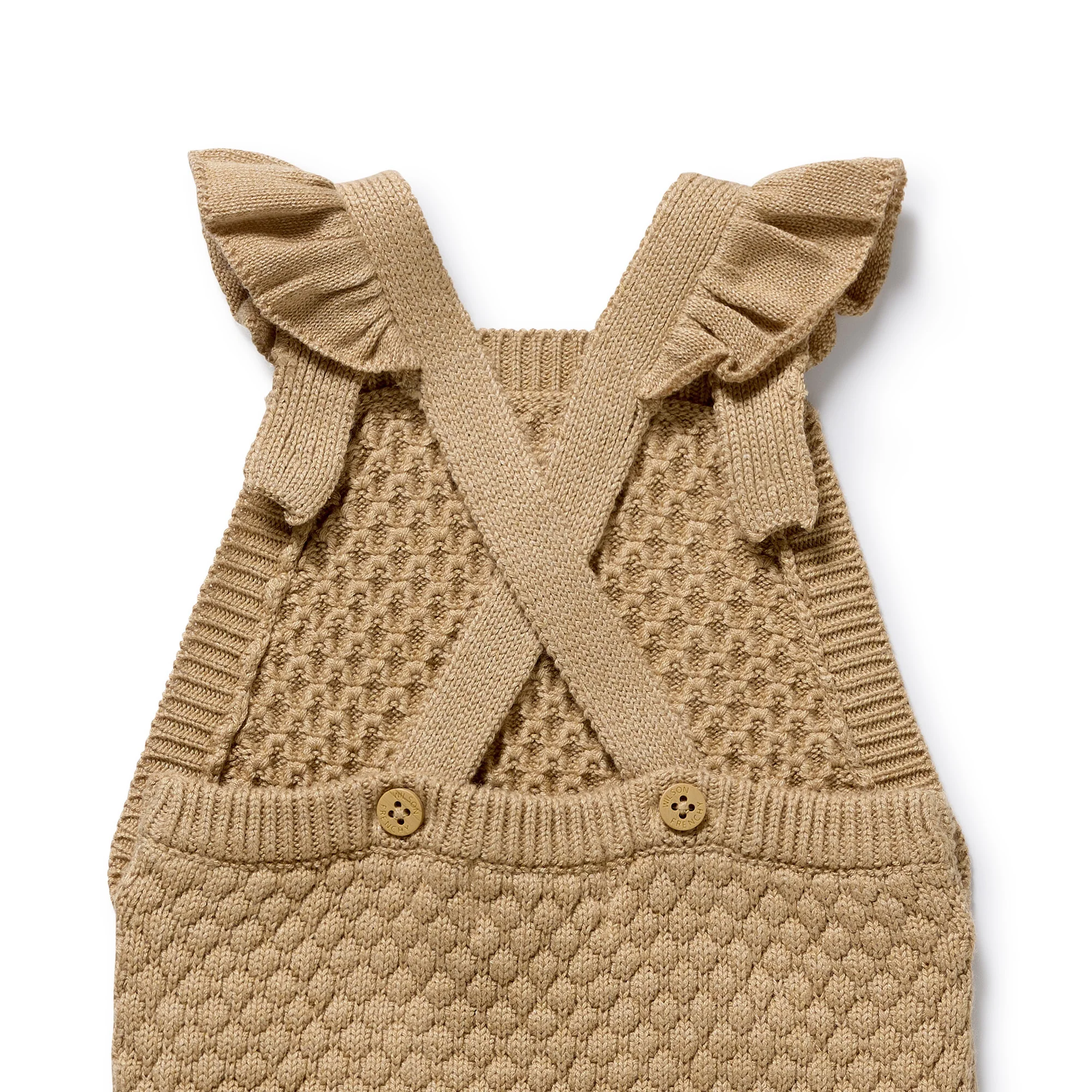 Oat Organic Knitted Bubble Ruffle Overall - Image 4