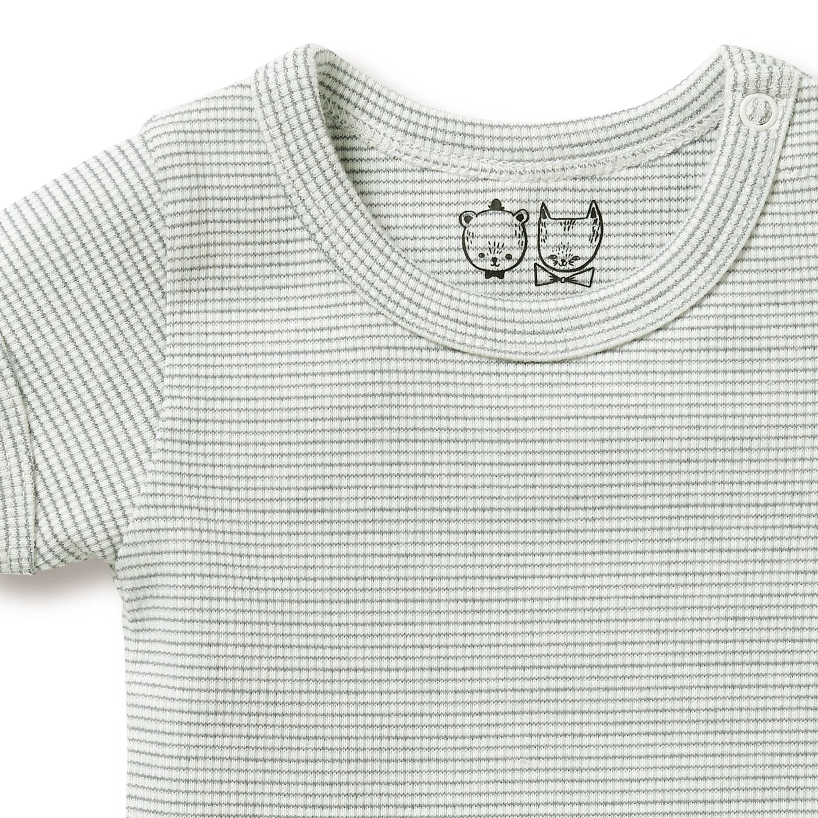 Organic Stripe Rib Bodysuit - Fern - Image 3