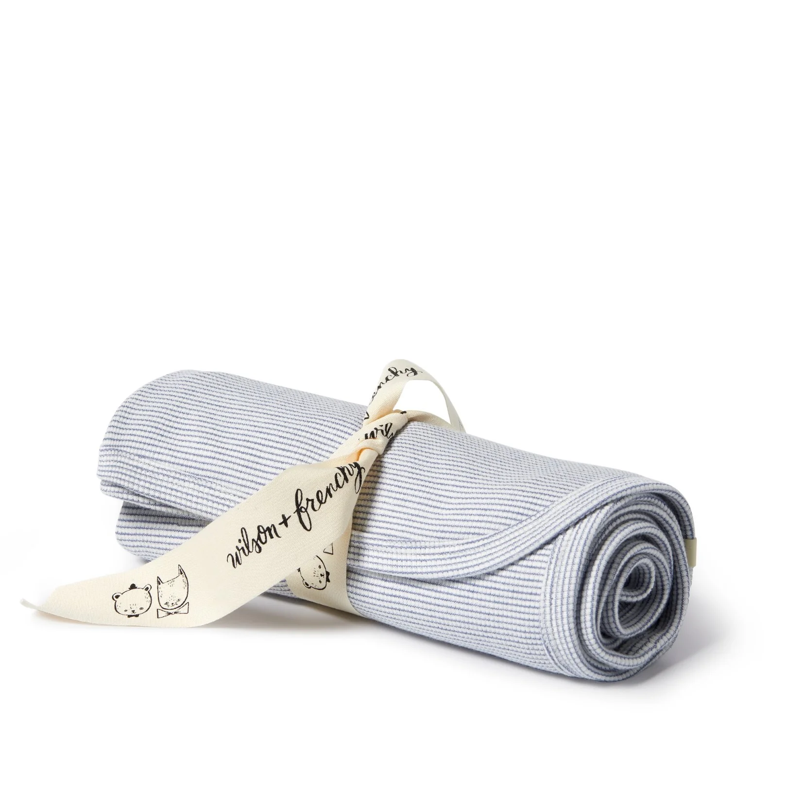 Organic Stripe Rib Bunny Rug - Rain Drop - Image 3