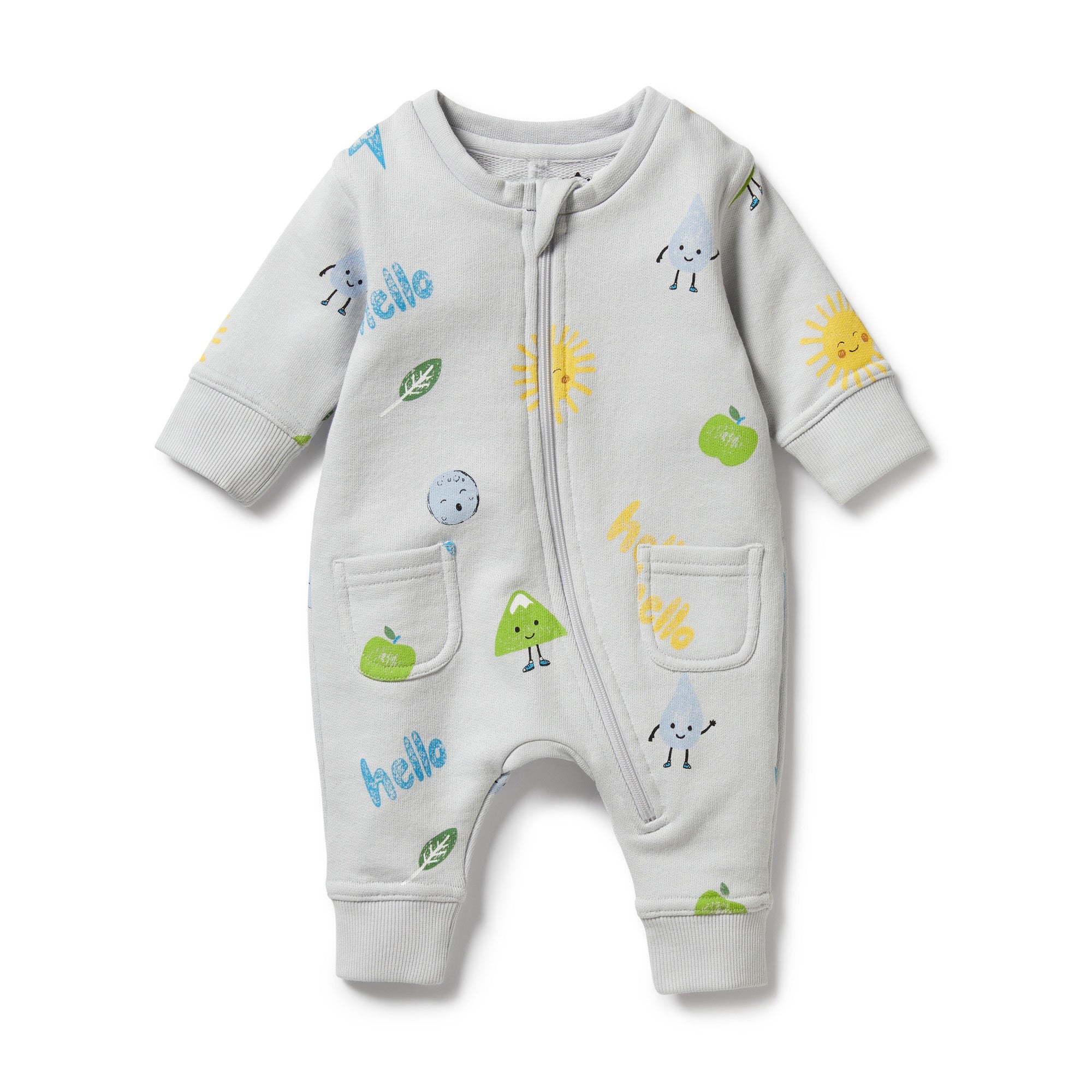 Organic Terry Growsuit - Hello