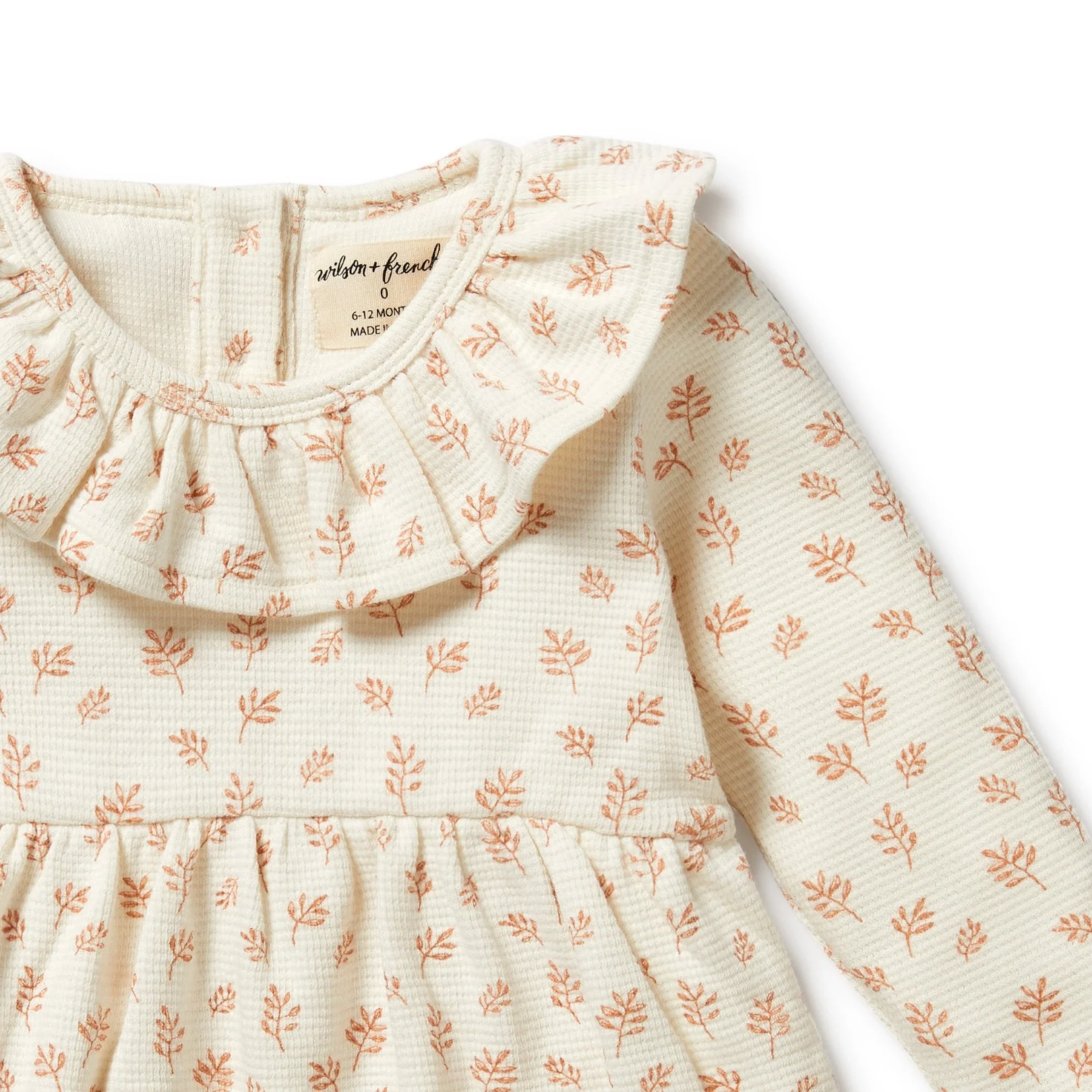 Organic Waffle Ruffle Dress - Winter Bloom - Image 2
