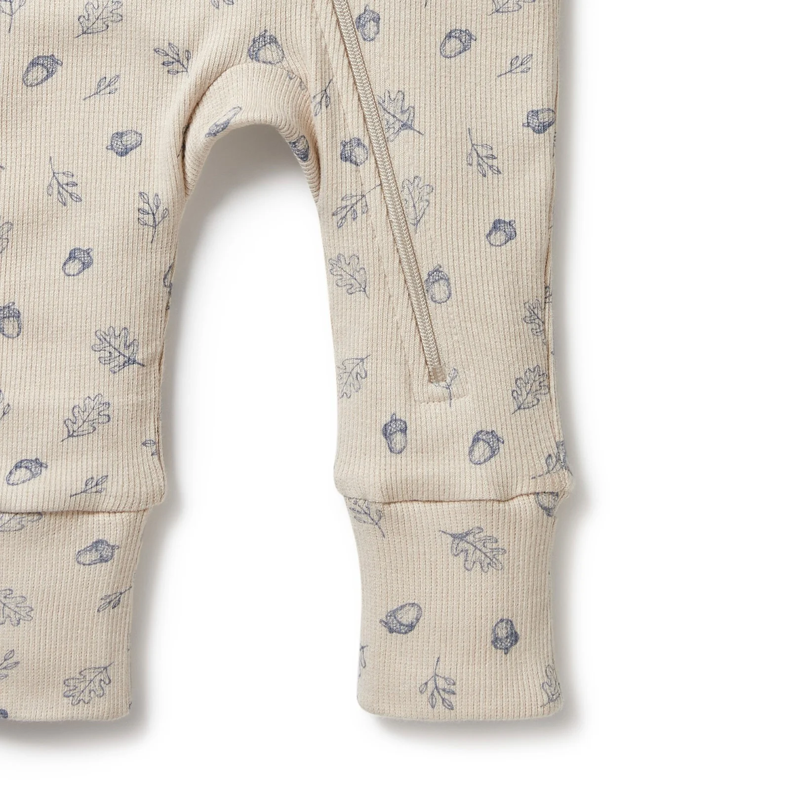 Organic Zipsuit with Feet - Falling Oak - Image 3