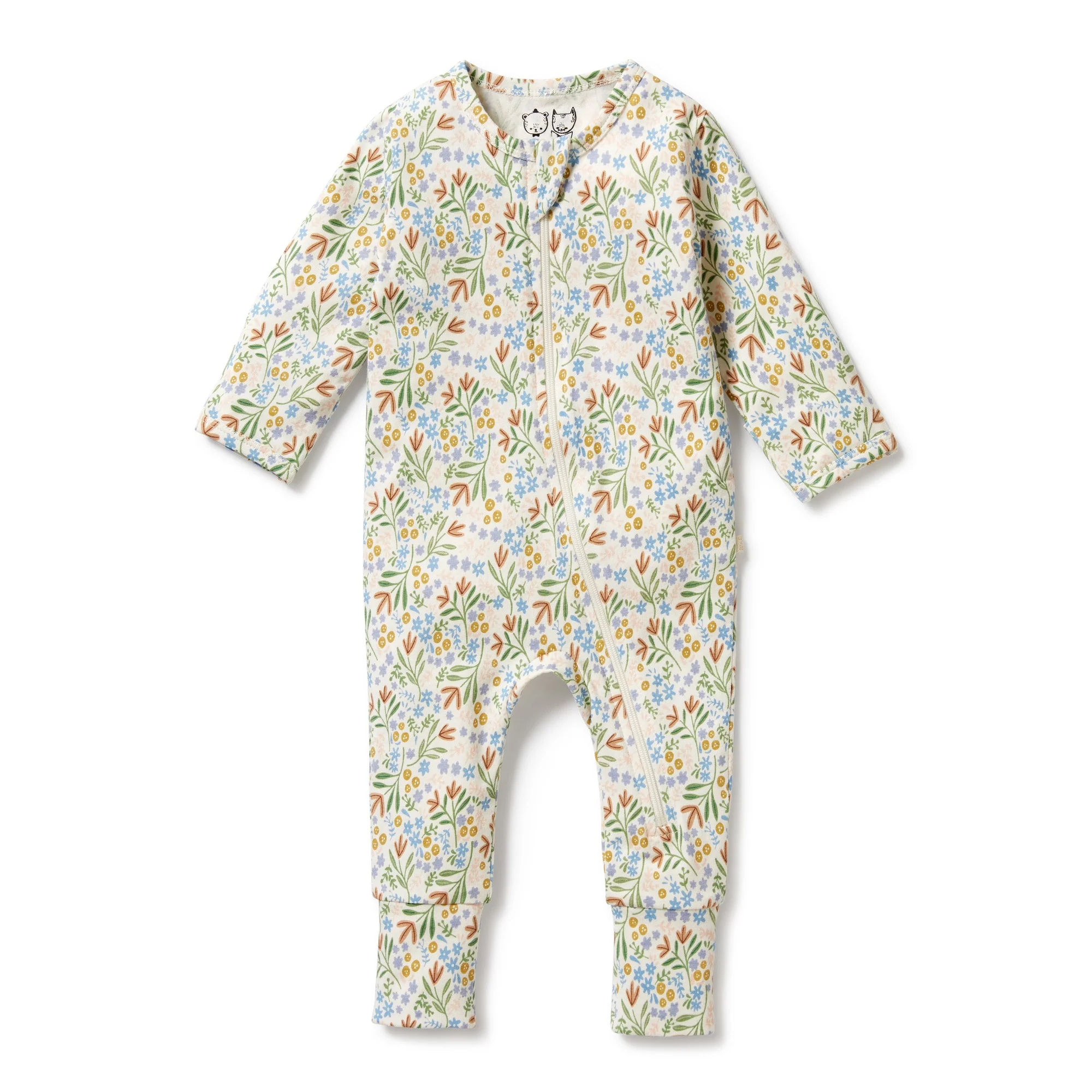 Organic Zipsuit with Feet - Tinker Floral