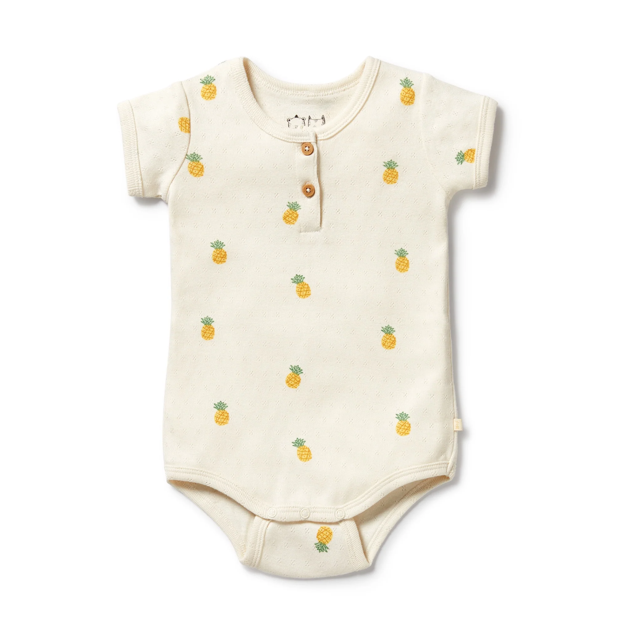 Organic Pointelle Henley Bodysuit - Piney Pals