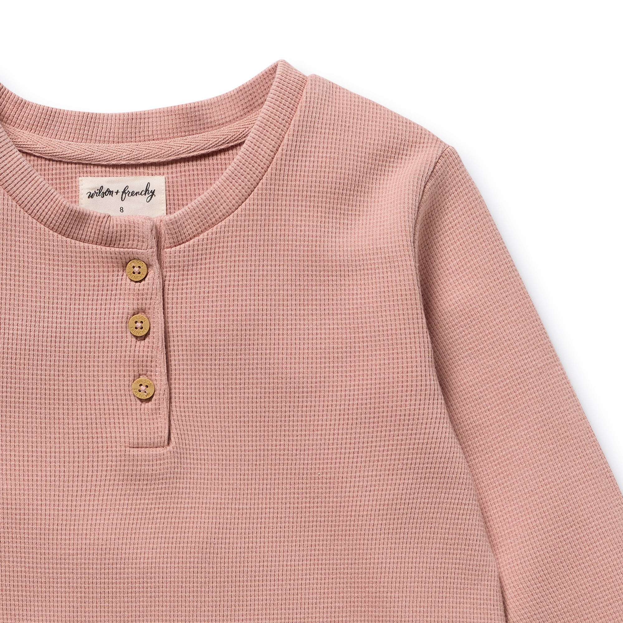 Rose Organic Waffle Henley Pyjamas - Image 6