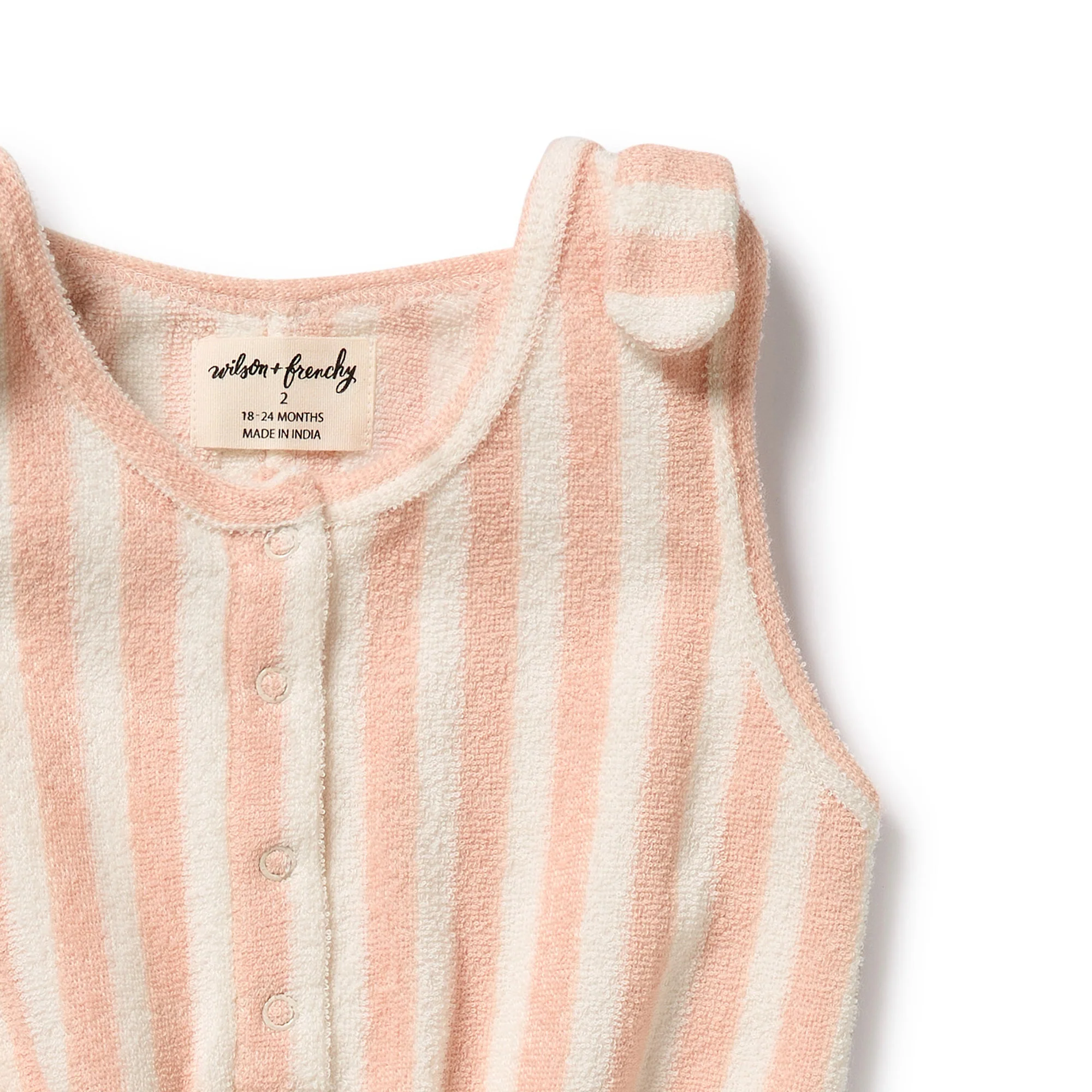 Organic Terry Playsuit - Strawberry Wave - Image 2
