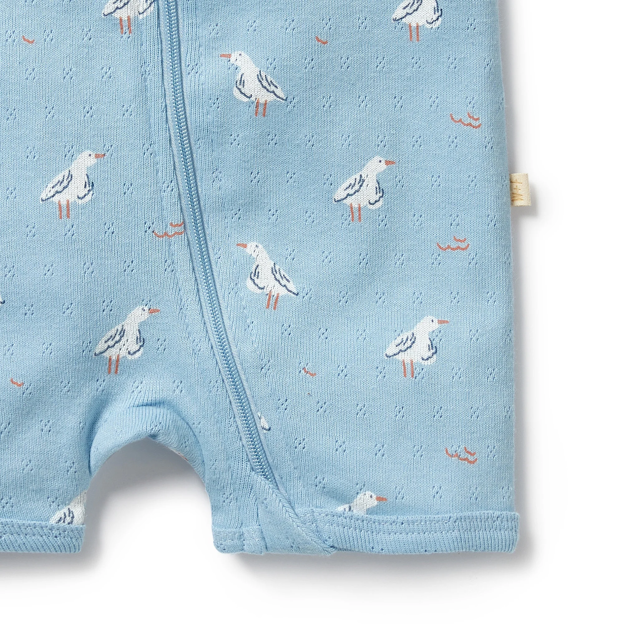 Organic Pointelle Boyleg Zipsuit - Sunny Seagulls - Image 3