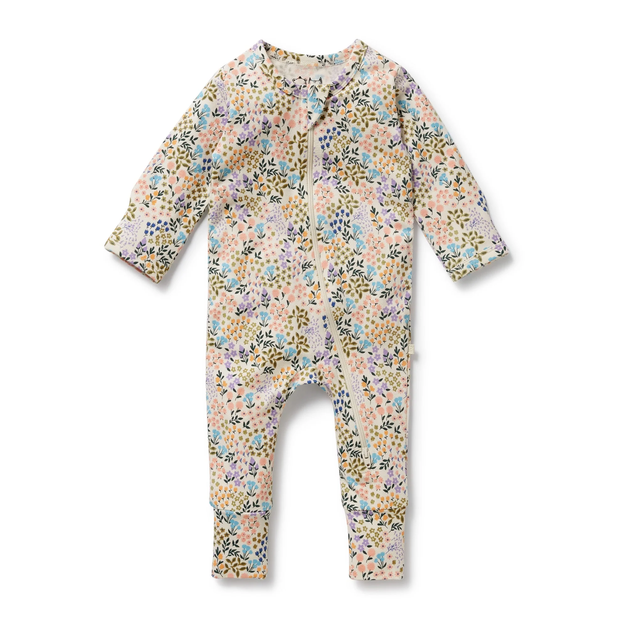 Wilson & Frenchy - Tiny Bloom Organic Zipsuit with Feet