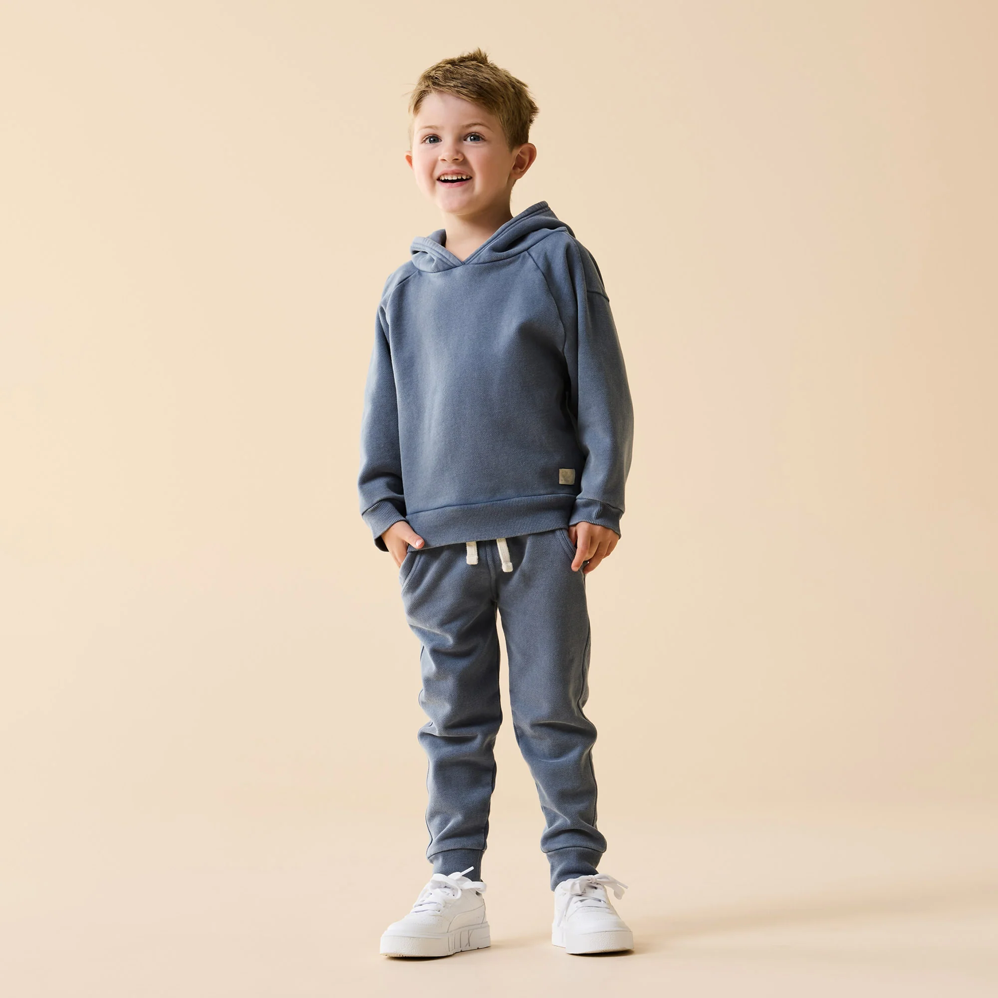 Twilight Blue Organic Terry Hooded Sweat - Image 3
