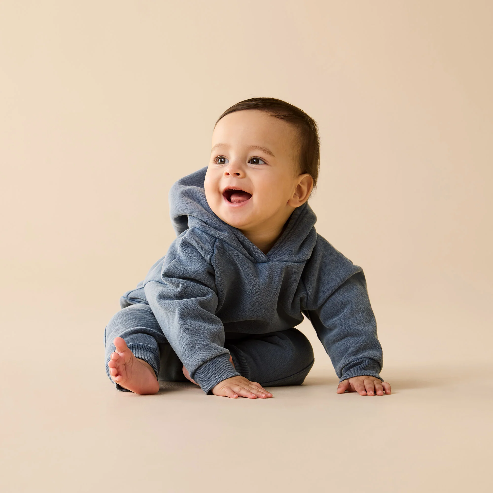 Twilight Blue Organic Terry Hooded Sweat - Image 4