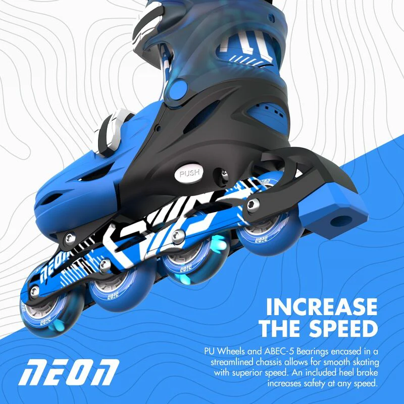 Neon Combo Skates - Goteki Blue - Image 4