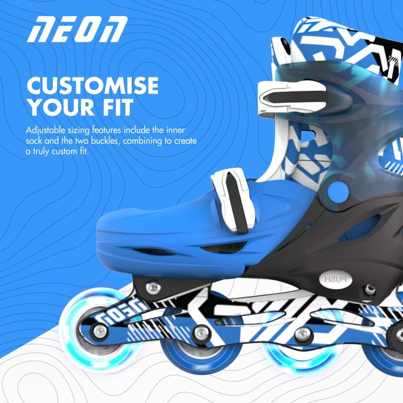 Neon Combo Skates - Goteki Blue - Image 6