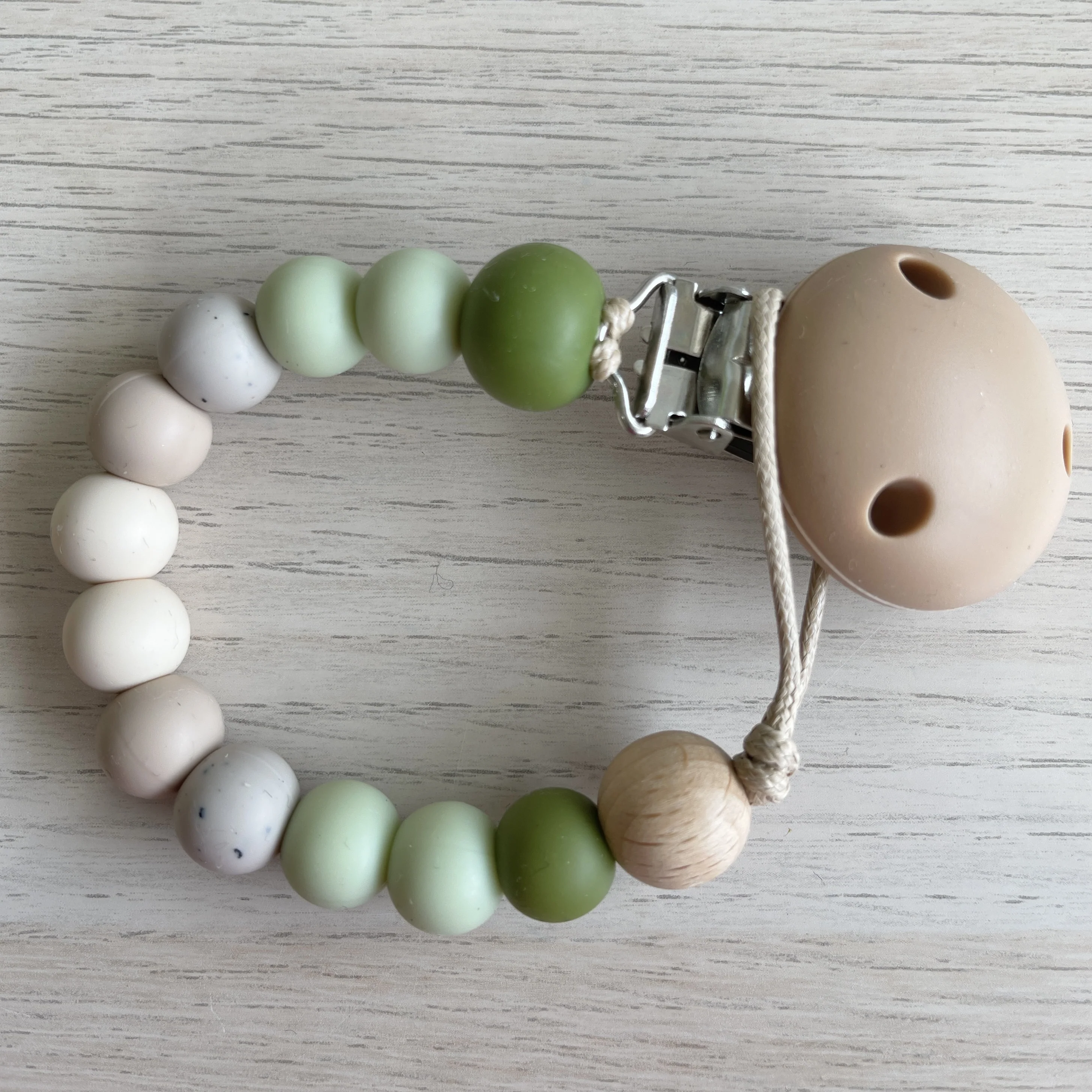 Zuri Pacifier Clip - Forest